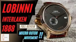 Lobinni Interlaken 1888 dress watch. Micro Rotor Movement. Excellent value! Full Review. HD