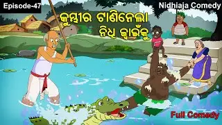 କୁମ୍ଭୀର ଟାଣିନେଲା ନିଧି ଜୁଆଇଁକୁ//  Nidhiaja Comedy // Kumbhira akramana//Odia Cartoon//Crocodile