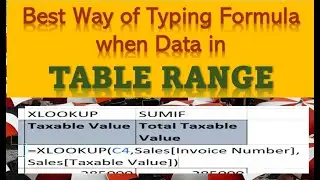 Table Range - Excel Formula Typing with Ease