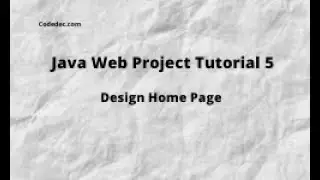 Java Project Tutorial 5 How to Design Home Page in JSP/HTML