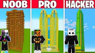 NOOB vs PRO vs HACKER: EN UZUN GÖKDELEN YAPI KAPIŞMASI! - Minecraft