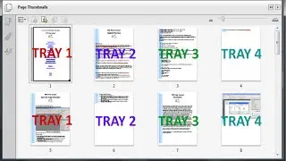 How to print a PDF file pages in sets to different trays