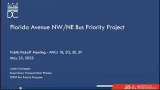 Florida Avenue NWNE Bus Priority Project Public Meeting