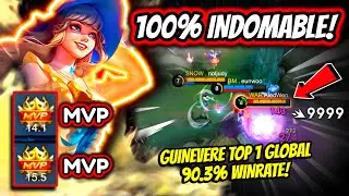 DOUBLE PERFECT GAMEPLAY 100% UNSTOPPABLE! GUINEVERE TOP 1 GLOBAL 90.3% WINRATE! | MOBILE LEGENDS