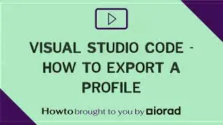 Visual Studio Code - How to export a profile