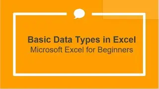 Basic Data Types in Excel - Microsoft Excel for Beginners