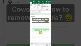 Excel Trick 6: How to remove Formula in Excel but keep values #shorts #shortsfeed #excel #trending