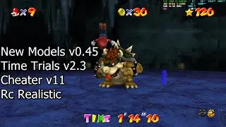 ⭐️Super Mario 64 PC Port Mod New Models v0.45 Time Trials v2.3 Cheater v11 Opmox Rc Realistic 60 FPS