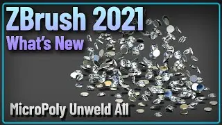 030 ZBrush 2021 MicroPoly Unweld All Fake Rigid Body Simulation