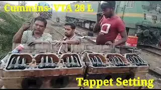 Cummins- VTA 28 L, Tappet Setting and Testing of the Engine.