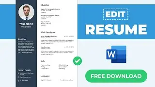 How to Edit Resume in MS Word | CV Template Word - Free Download | Quick Resume!