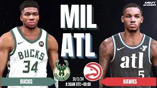 BUCKS vs HAWKS | FULL GAME SIMULATION | NBA 2K24 ULTRA REALISTIC GRAPHICS | K4RL 2K