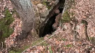 200 foot Deep sinkhole In The Woods