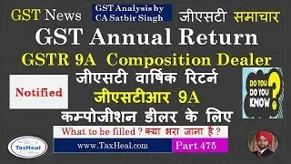 GST Annual return for Composition Scheme Dealer GSTR 9A