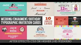 after effects templates "Wedding - Engagement - Birthday invitation cards" - videohive