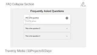 How to make a FAQ collapsible tab | Day 12 | HTML CSS JS | 50Projects50Days