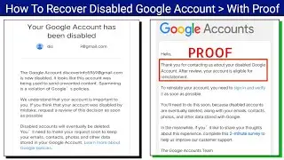 How To Recover Google Disabled Account | Google Disabled Account Recovery -  (Live Proof)