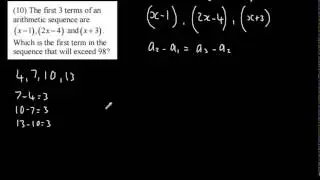 Year 2 A Level Maths Sequences and Series 4 - Arithmetic Sequences Harder Questions A2 Maths