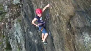 8 year old leads 5.10a rock climb!