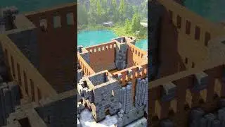 minecraft waterfall castle timelapse #shorts #shortsvideo #minecraft #minecraftshorts