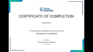 Introduction to JavaScript  online course with certificate from 