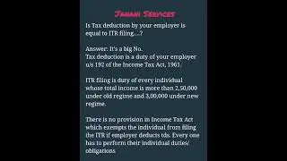 Who is liable for filing ITR? #itrfiling #itrreturn #incometax #tds #salary #employees