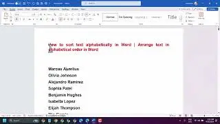 How to sort text alphabetically in Word