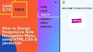 How to Design Responsive Animated Side Navigation Bar using HTML, CSS & Javascript ???