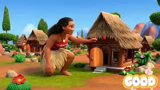 Moana and the Giant Little People: A Magical Adventure! 🌊✨kids educational cartoons