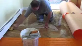 Diagonal tile floor replaced with new tile on Schluter Ditra  Part 2 Ditra explained and installed