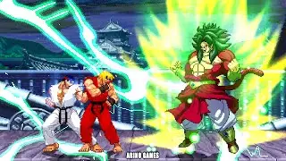 BROLY SSJ4 VS ICE RYU AND FIRE KEN!