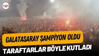 Galatasaraylı taraftarlardan coşkulu şampiyonluk kutlaması