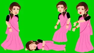 Green Screen Village woman video//Village woman Green Screen//GS Characters Animation