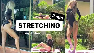 Stretching with no panties