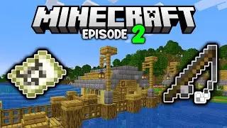 I built a Minecraft FISHING PIER & SHACK! | Let's Play Minecraft Survival Ep.2