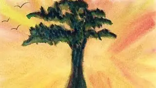 Sun Tree Watercolor