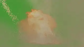 Explosion with dust and debris - green screen - free use