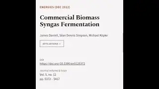 Commercial Biomass Syngas Fermentation | RTCL.TV