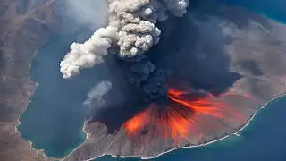 A fountain of lava and kilometers of hot ash covered Italy, a natural disaster