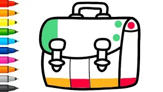 Рисуем портфель  Как нарисовать портфель  Малышата Рисуют 