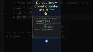 What is The Work of Counter in Python ? Python tricks #shorts #shortsvideo