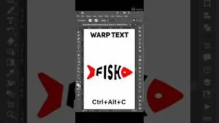 Warp Text into Fish Shape in Adobe Illustator  #adobe #illustrator #fish #shape #shorts