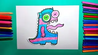 Рисуем полосатого монстрика 👾