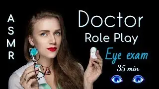 ASMR Relaxing Russian Eye Doctor 👩‍⚕️ Exam, Test 👁️ Latex Gloves, Writing Sounds, Whispering
