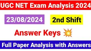 UGC NET 23 Aug 2nd Shift Exam Analysis 2024 | 23 August UGC NET 2024 paper analysis | UGC NET MENTOR