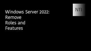 Windows Server 2022: Remove Roles and Features