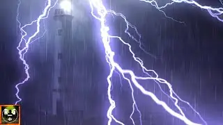 Thunderstorm Sounds with Heavy Downpour Rain, Intense Thunder and Lightning Strike Sound Effects