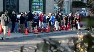 Waiting In A Gas Station Line. Stock Footage