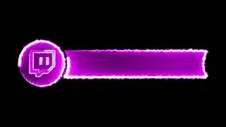 Twitch Icon Social Media Notification Neon Effect - Chroma Key - No Copyright