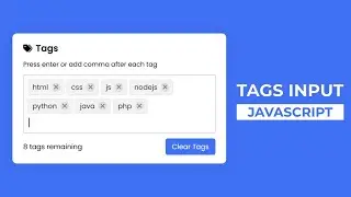 Create Tags Input Box in HTML CSS & JavaScript